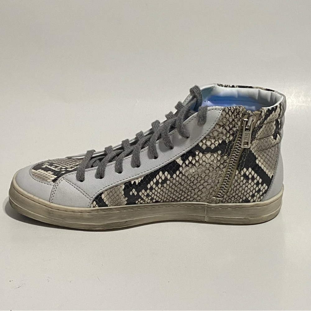 New P448 Skate Side Zip White Snake Python Distre… - image 7